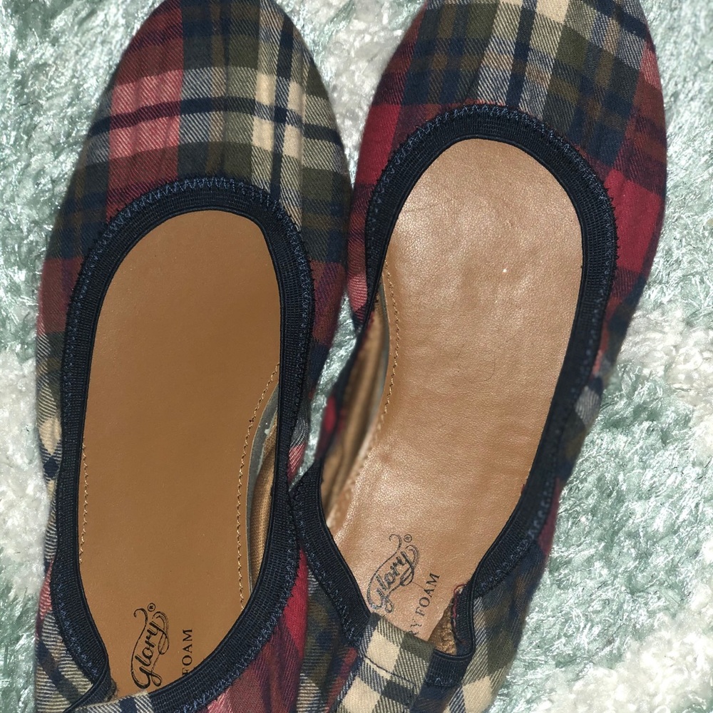 Plaid Memory Foam Flats